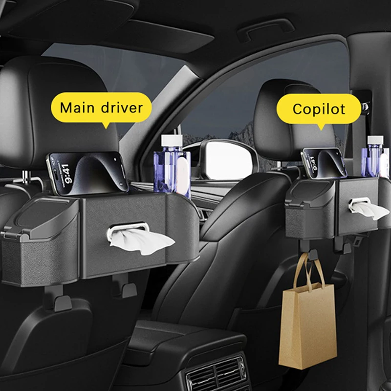 1Pc 7 In 1 Car seat back storage box, multifunctional tissue box, car cup holder, interior seat back storage box
1Pc 7 In 1 Car seat back storage box, multifunctional tissue box, car cup holder, interior seat back storage box