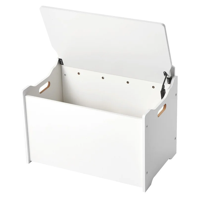 White Wooden Storage Bench with Backrest and Safety Hinge, Large Toy Box for Toddlers, Playroom or Entryway, 23.5 x 14.5 x 21.46 in
White Wooden Storage Bench with Backrest and Safety Hinge, Large Toy Box for Toddlers, Playroom or Entryway, 23.5 x 14.5 x 21.46 in