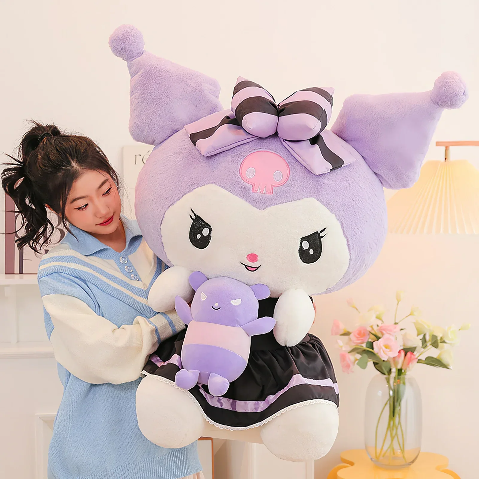 60 см кавайная фиолетовая плюшевая кукла Sanrio Kuromi, мультяшный маленький дьявол, Плюшевые игрушки большого размера, милая подушка, подушка, подарок для детей
60 см кавайная фиолетовая плюшевая кукла Sanrio Kuromi, мультяшный маленький дьявол, Плюшевые игрушки большого размера, милая подушка, подушка, подарок для детей