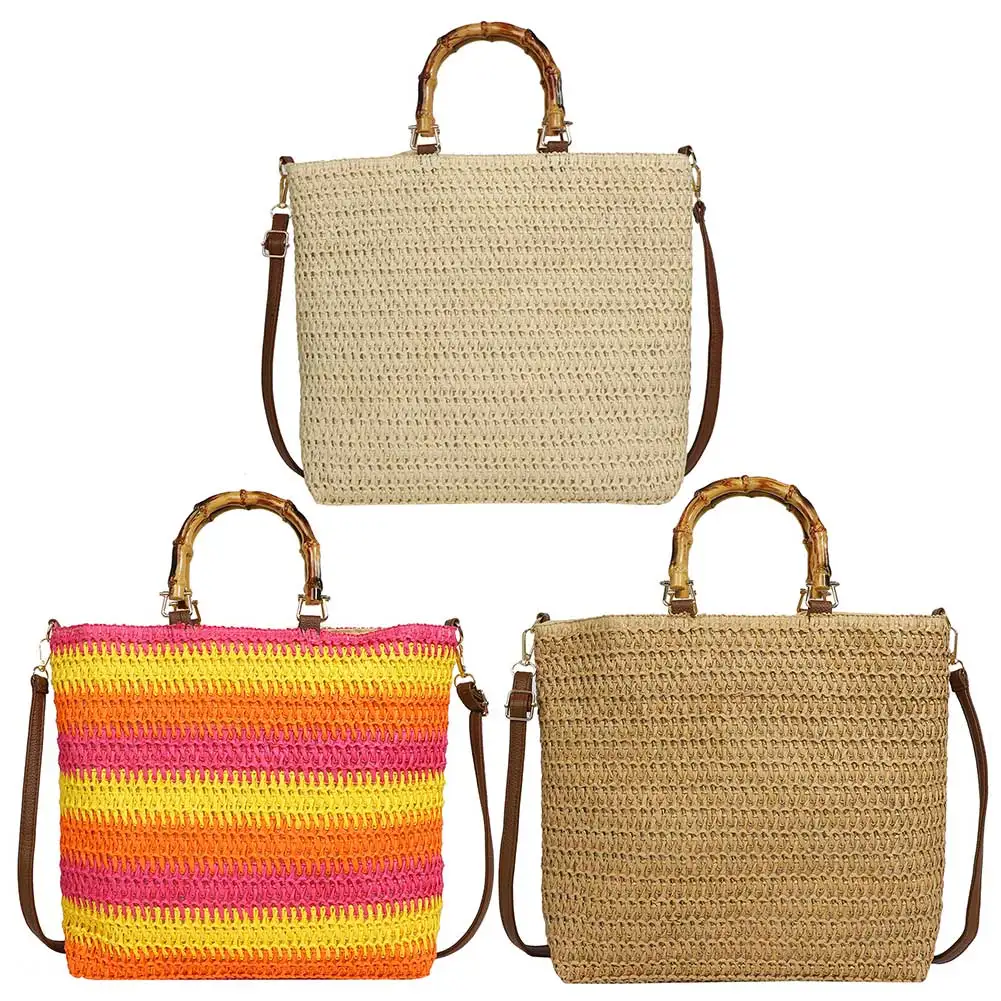 Women Straw Woven Handbag Fashion Woven Handbag Large Capacity Tote Clutch Bags with Bamboo Handle Drawstring for Party Vacation
Women Straw Woven Handbag Fashion Woven Handbag Large Capacity Tote Clutch Bags with Bamboo Handle Drawstring for Party Vacation