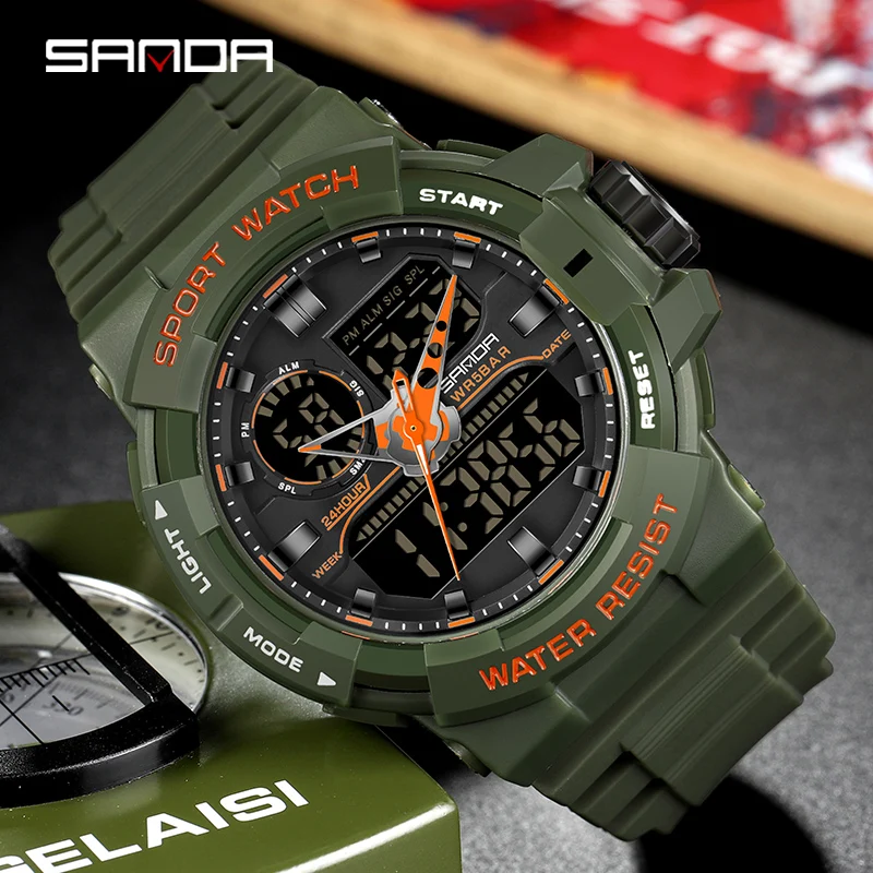 SANDA 6025 Sport Watch Waterproof Dual Display Wristwatches Relogio Masculino watch Sport Men Military Digital Watches
SANDA 6025 Sport Watch Waterproof Dual Display Wristwatches Relogio Masculino watch Sport Men Military Digital Watches