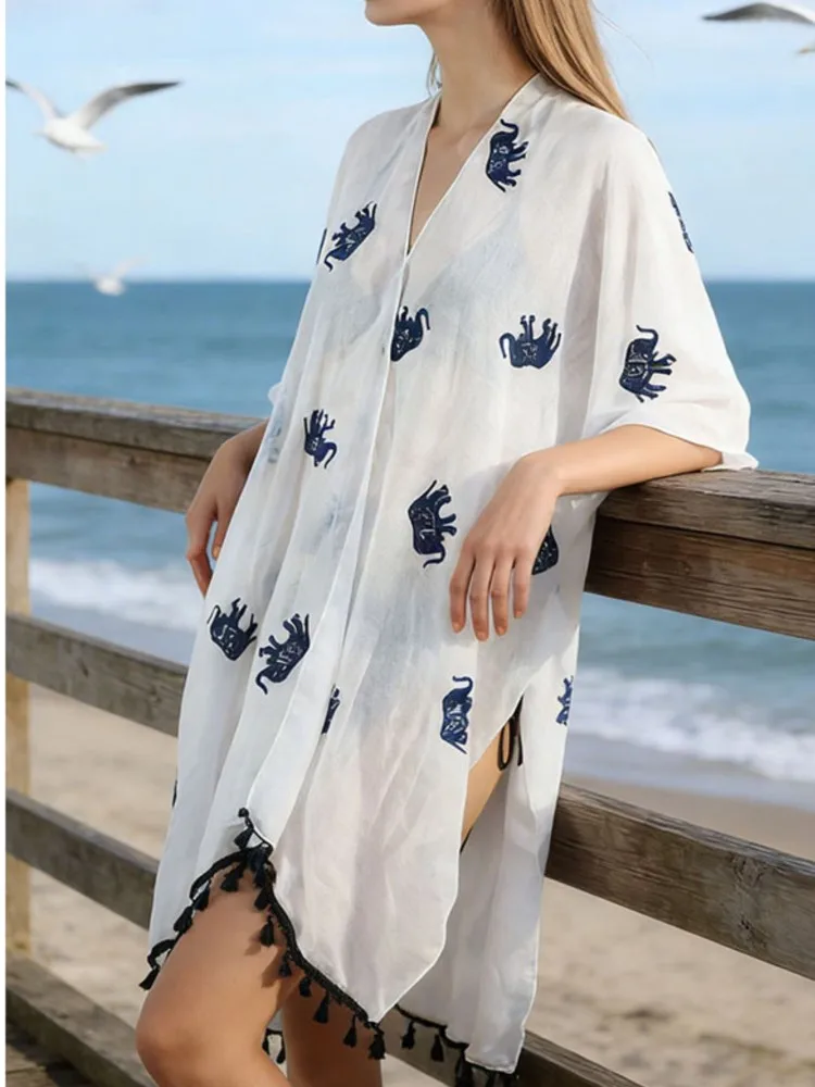 Новинка 2026: Женское пляжное платье-накидка с рукавом до локтя, однотонное, белое, для отпуска
Новинка 2026: Женское пляжное платье-накидка с рукавом до локтя, однотонное, белое, для отпуска