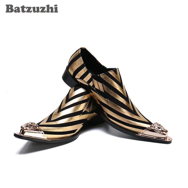 Batzuzhi Men Shoes Luxury Designer's Formal Genuine Leather Dress Shoes Pointed Metal Toe Business Party and Wedding Shoes Men
Batzuzhi Men Shoes Luxury Designer's Formal Genuine Leather Dress Shoes Pointed Metal Toe Business Party and Wedding Shoes Men