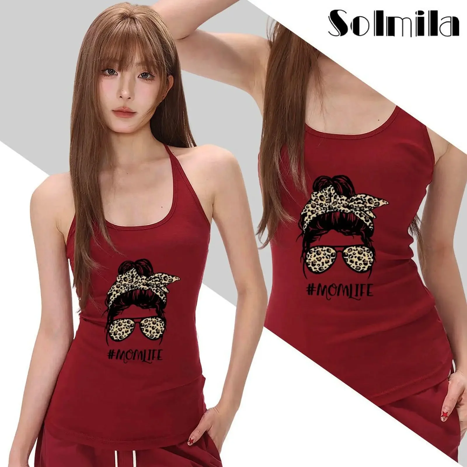 Women's Korean Leopard Print Women Summer Claret Sleeveless Halter Vests Fashion Casual Tops Breathable Holidays & Beach Parties
Women's Korean Leopard Print Women Summer Claret Sleeveless Halter Vests Fashion Casual Tops Breathable Holidays & Beach Parties