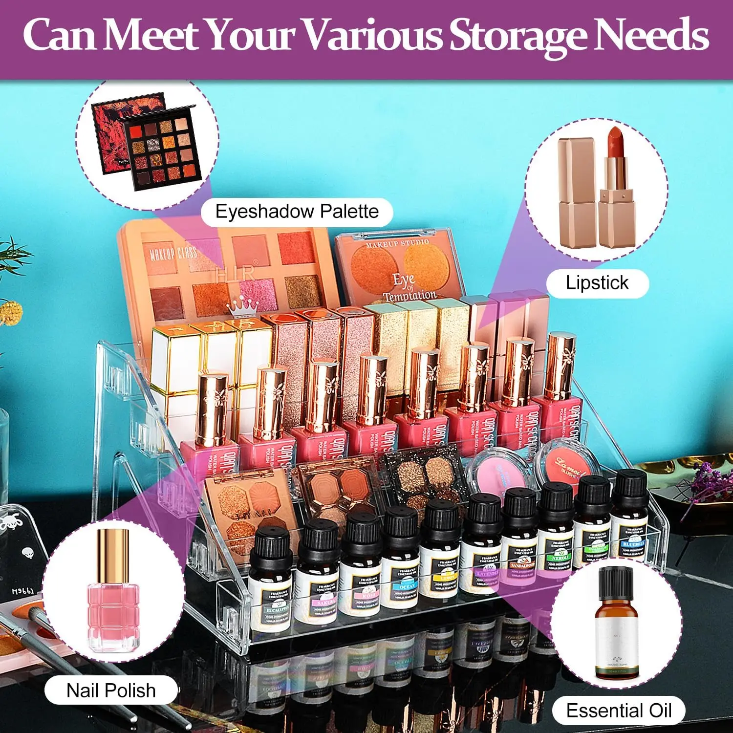 Nail Polish Organizer, 5-Tier Clear Acrylic Nail Polish Rack Essential Oil Holder Cosmetic Display Case Makeup Organizer
Nail Polish Organizer, 5-Tier Clear Acrylic Nail Polish Rack Essential Oil Holder Cosmetic Display Case Makeup Organizer