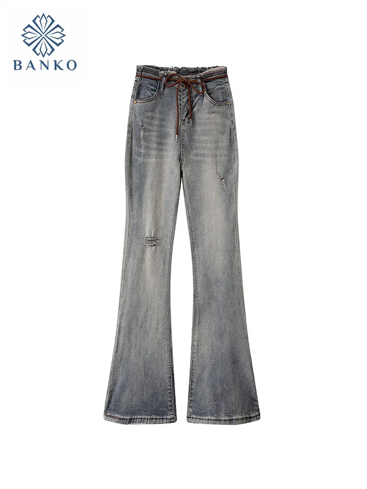 Korean Tide High Quality Embroidery Ripped Jeans Women New Design High Waist Slim Bell Bottoms Daily Summer Y2k Denim Trousers
Korean Tide High Quality Embroidery Ripped Jeans Women New Design High Waist Slim Bell Bottoms Daily Summer Y2k Denim Trousers