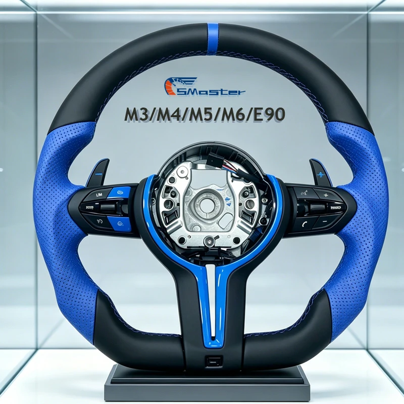 M Sport Steering Wheel for BMW F30 F33 F34 F36 F20 F15 F21 F22 F25 F10 F01 F12 E70 E71 E90 Upgrade Blue Style Flat Bottom M3 M5
M Sport Steering Wheel for BMW F30 F33 F34 F36 F20 F15 F21 F22 F25 F10 F01 F12 E70 E71 E90 Upgrade Blue Style Flat Bottom M3 M5