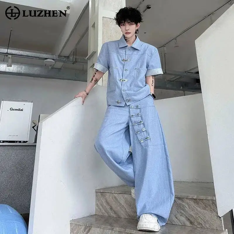 LUZHEN 2026 Summer Original Rivet Metal Placket Short Sleeve Denim Shirt Men's Fashion Loose Buttoned Decorate Jeans Sets JY6921
LUZHEN 2026 Summer Original Rivet Metal Placket Short Sleeve Denim Shirt Men's Fashion Loose Buttoned Decorate Jeans Sets JY6921