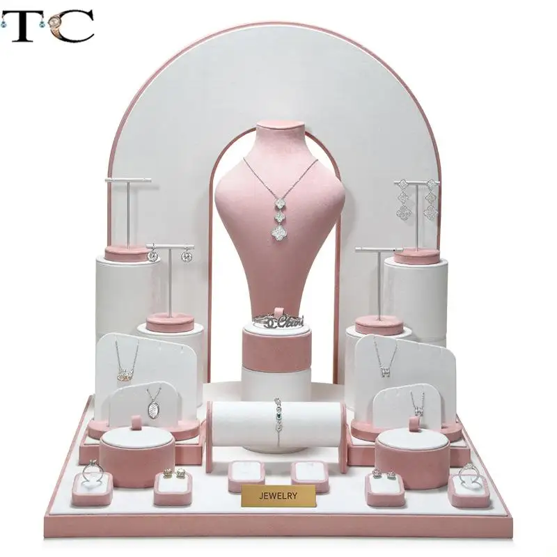 Pink Velvet Jewelry Display Stand Ring Stud Earrings Necklace Pendants Bracelet Storage Display Stand Home Counter Display Stand
Pink Velvet Jewelry Display Stand Ring Stud Earrings Necklace Pendants Bracelet Storage Display Stand Home Counter Display Stand