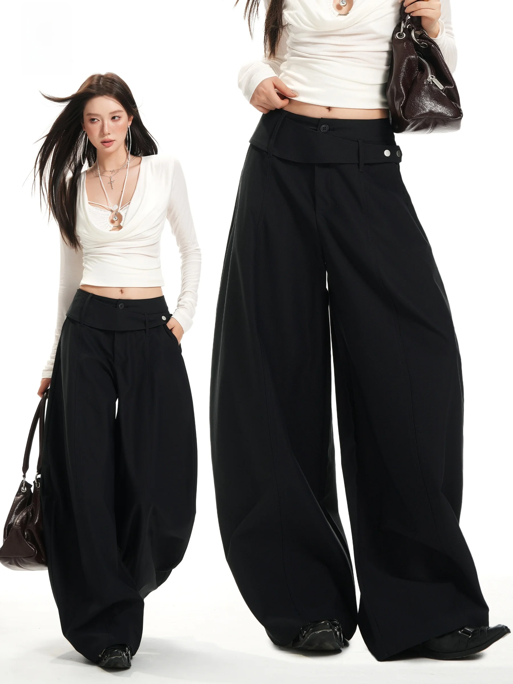 November American Style Workwear Wide Leg Pants Women Summer Spicy Design Loose Casual Floor Length Trousers High Waist Strai...
November American Style Workwear Wide Leg Pants Women Summer Spicy Design Loose Casual Floor Length Trousers High Waist Strai...