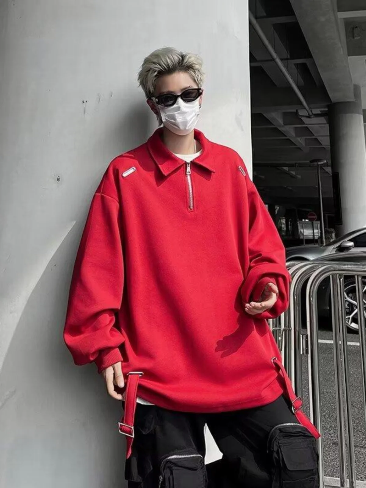 Men's Hoodie Sweatirt f Zipper Casual Loose Fit Autumn Winter Heavyweight Design Fabric Belt Trendy Brand Cleanfit Top
Men's Hoodie Sweatirt f Zipper Casual Loose Fit Autumn Winter Heavyweight Design Fabric Belt Trendy Brand Cleanfit Top