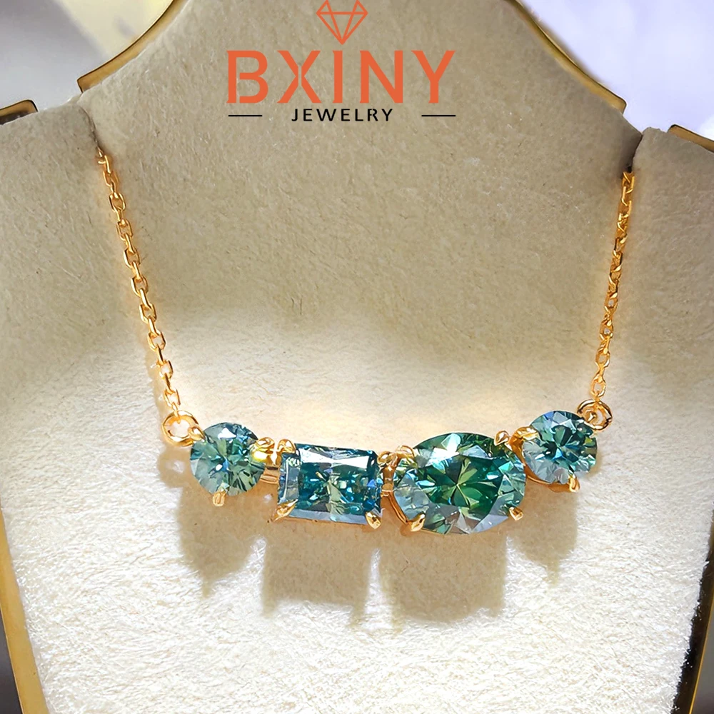 BXINY 4-Stone All Moissanite Pendant Necklace S925 Sterling Silver Certified Diamonds NeckChain for Women Wedding Luxury Jewelry
BXINY 4-Stone All Moissanite Pendant Necklace S925 Sterling Silver Certified Diamonds NeckChain for Women Wedding Luxury Jewelry