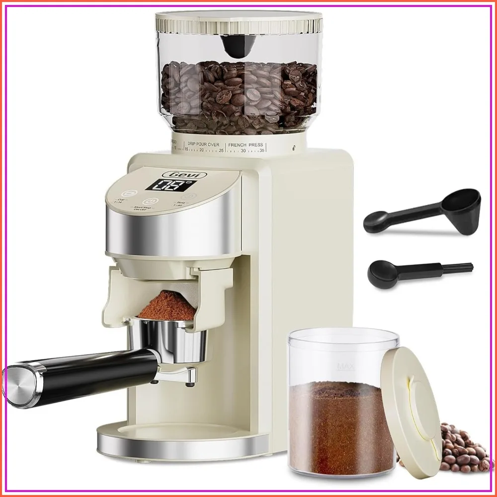 Electric Burr Coffee Grinder, 35 Settings for Espresso to French Press, Anti-Static, Beige
Electric Burr Coffee Grinder, 35 Settings for Espresso to French Press, Anti-Static, Beige