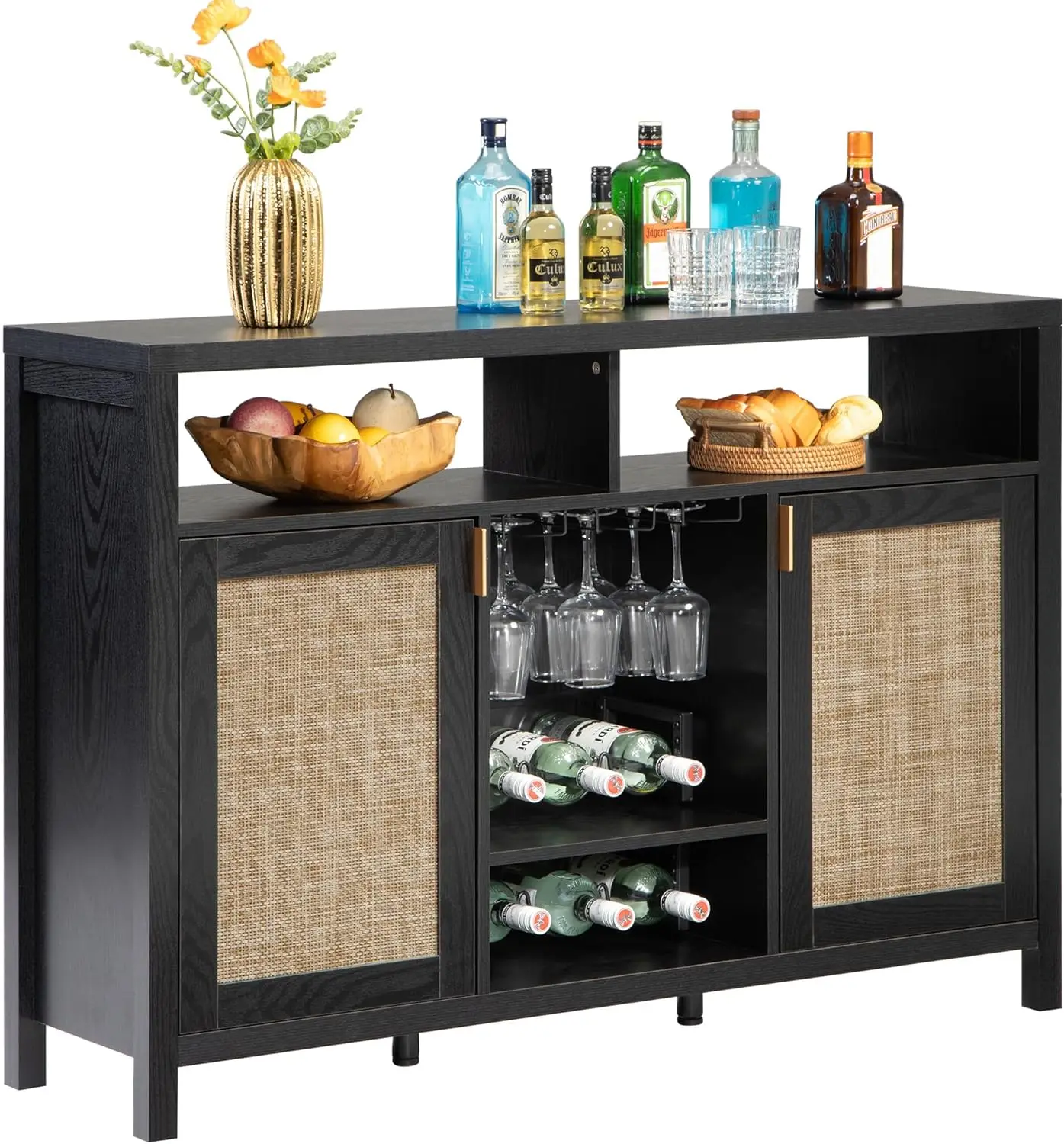 Rattan Coffee Bar Cabinet, 51" Sideboard Buffet Cabinet with Storage, Modern Liquor Table for Home Living Dining Room Entryway,
Rattan Coffee Bar Cabinet, 51" Sideboard Buffet Cabinet with Storage, Modern Liquor Table for Home Living Dining Room Entryway,