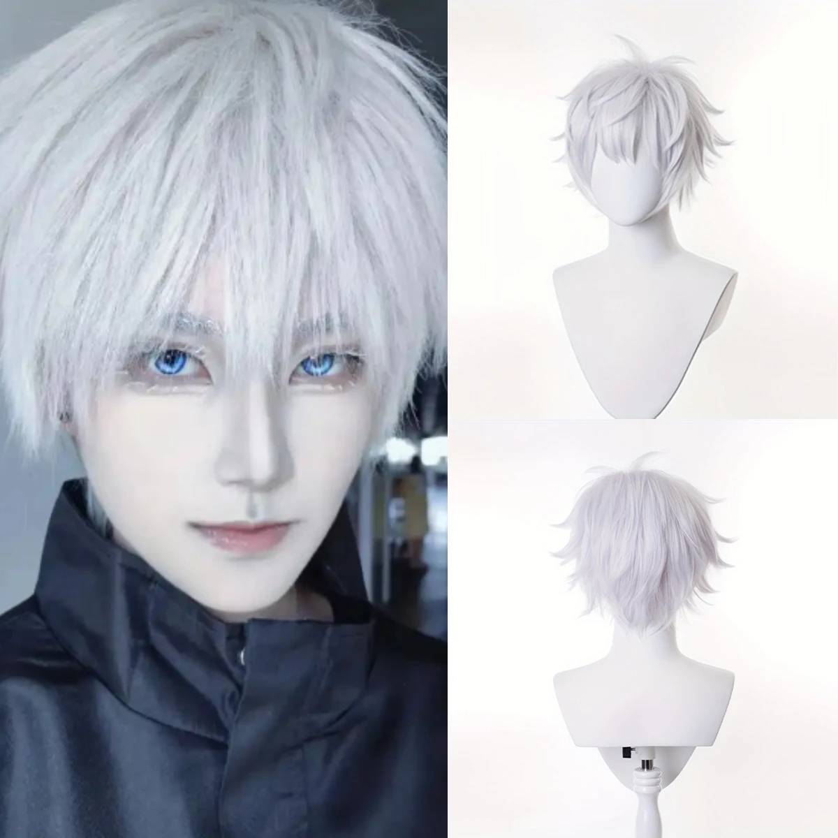 Men Short White Wig Synthetic Straight Anime Cosplay Wig Heat Resistant Fiber For Daily Party
Men Short White Wig Synthetic Straight Anime Cosplay Wig Heat Resistant Fiber For Daily Party