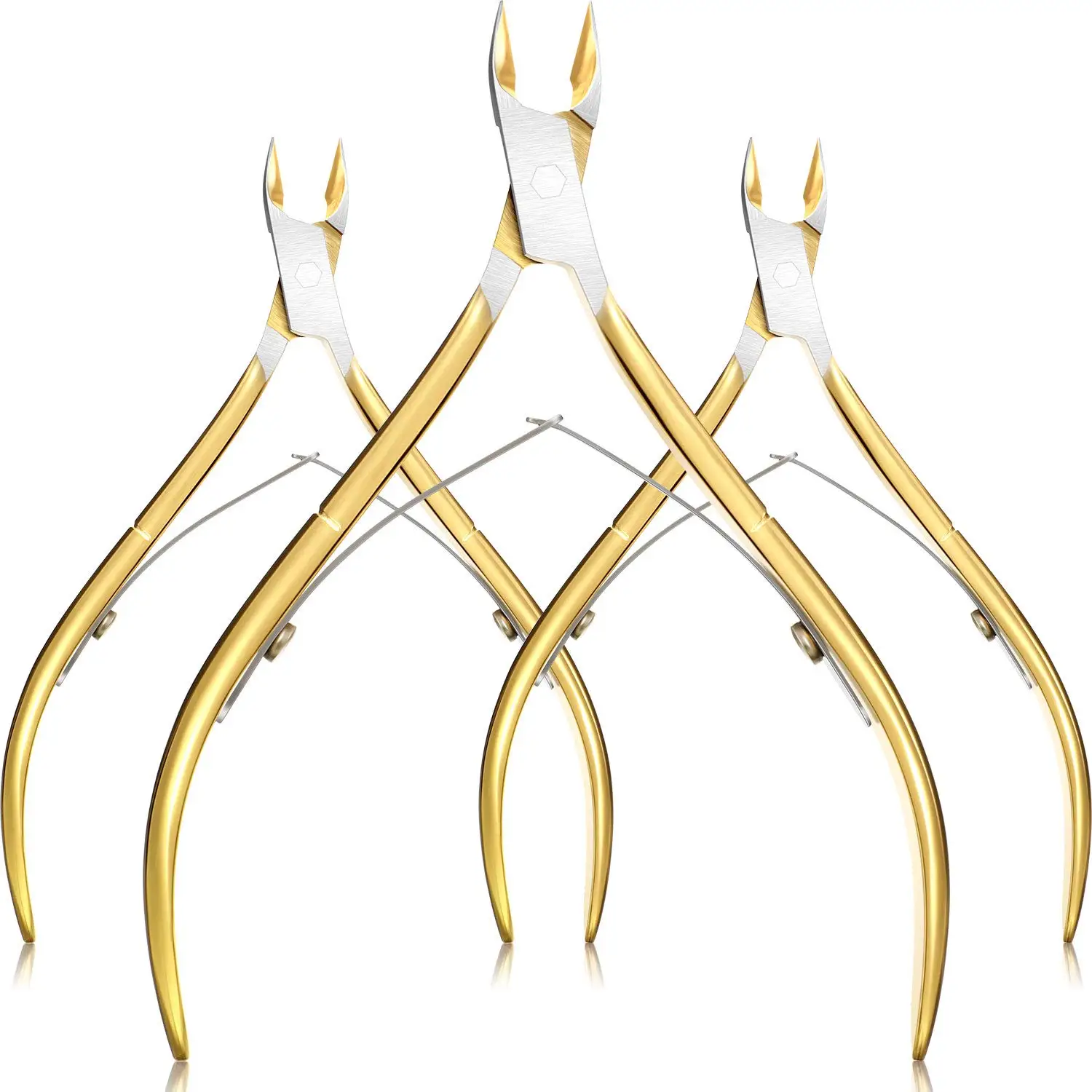 3 Pack Cuticle Nipper Set, Stainless Steel Nail Cuticle Trimmer Scissors for Manicure Pedicure, Sharp Precision Blades, Ergonomic Spring Loaded Handle, Home Salon Travel Use
3 Pack Cuticle Nipper Set, Stainless Steel Nail Cuticle Trimmer Scissors for Manicure Pedicure, Sharp Precision Blades, Ergonomic Spring Loaded Handle, Home Salon Travel Use