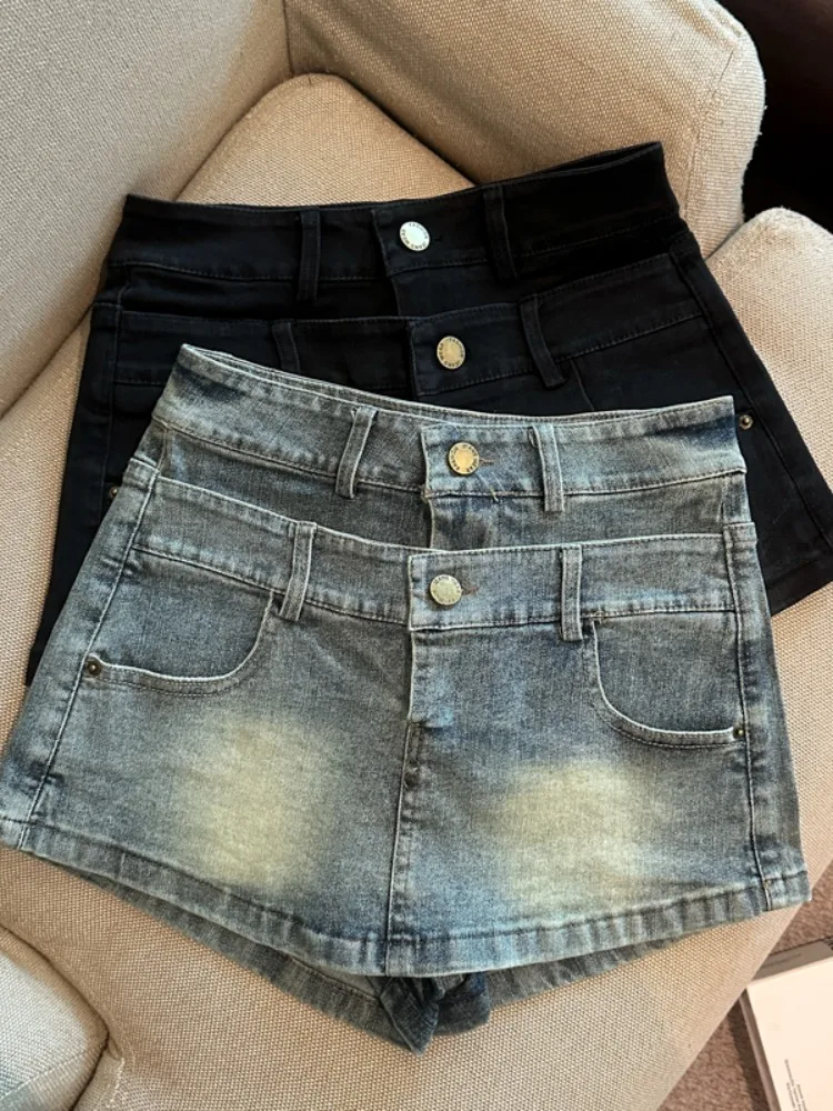 Retro Korean Style Faded Double Waist Denim Skirt Women's Summer New All-Match Tight Butt Short Skirt with Belt
Retro Korean Style Faded Double Waist Denim Skirt Women's Summer New All-Match Tight Butt Short Skirt with Belt