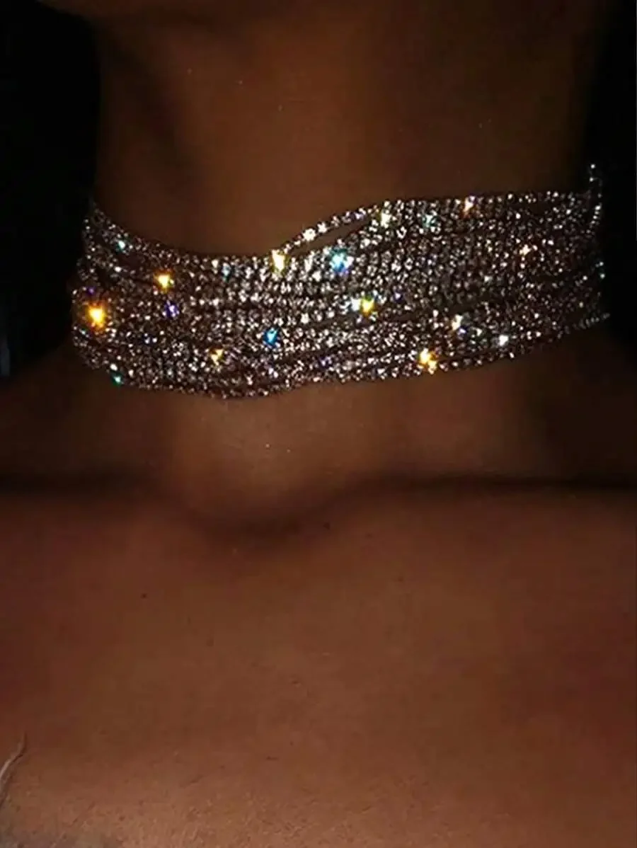 Multi-Layer Crystal Choker Necklace For Women Punk Hip Hop Style Shiny Party Jewelry
Multi-Layer Crystal Choker Necklace For Women Punk Hip Hop Style Shiny Party Jewelry