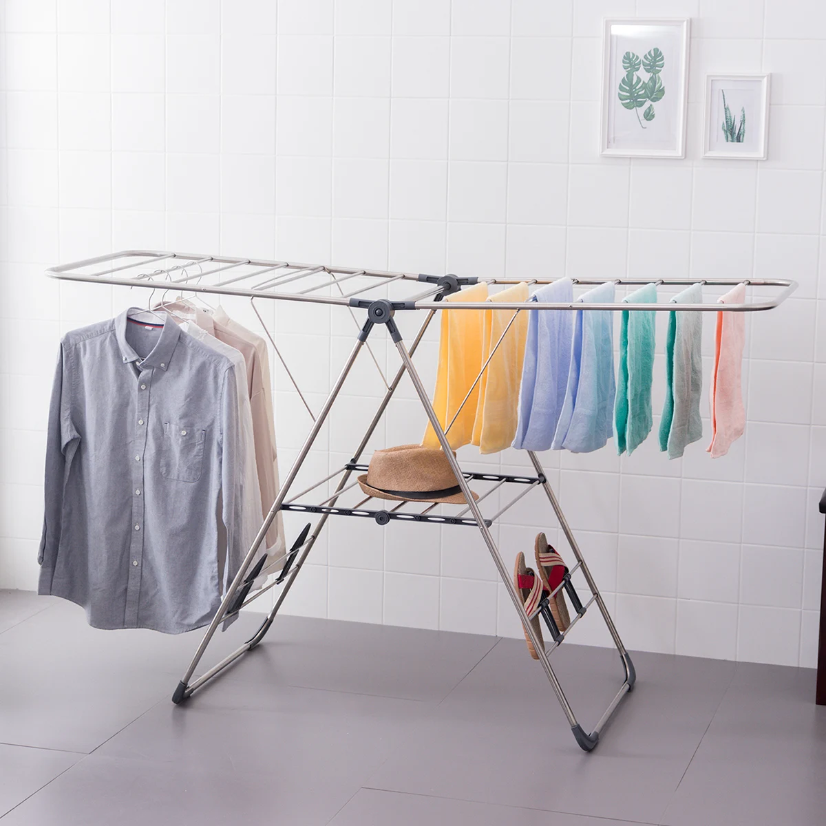 Stainless Steel Floor-Standing Folding Clothes Drying Rack, Indoor And Outdoor Wing-Shaped Clothes Drying Rack And Drying Rack
Stainless Steel Floor-Standing Folding Clothes Drying Rack, Indoor And Outdoor Wing-Shaped Clothes Drying Rack And Drying Rack