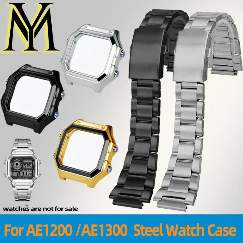 For Casio 3299 AE-1200WH Watch Case Modified AE-1300 Stainless Steel Watch Case Metal Shell with Waterproof Ring Black Silver
For Casio 3299 AE-1200WH Watch Case Modified AE-1300 Stainless Steel Watch Case Metal Shell with Waterproof Ring Black Silver