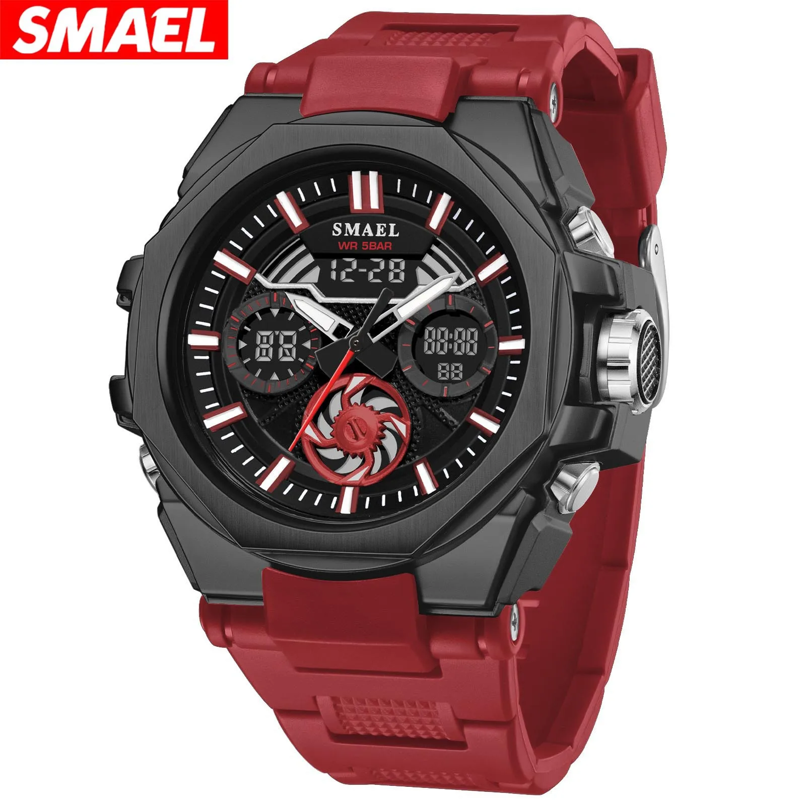 Smael men's sports waterproof luminous multifunctional fashion alloy dual display digital watch
Smael men's sports waterproof luminous multifunctional fashion alloy dual display digital watch