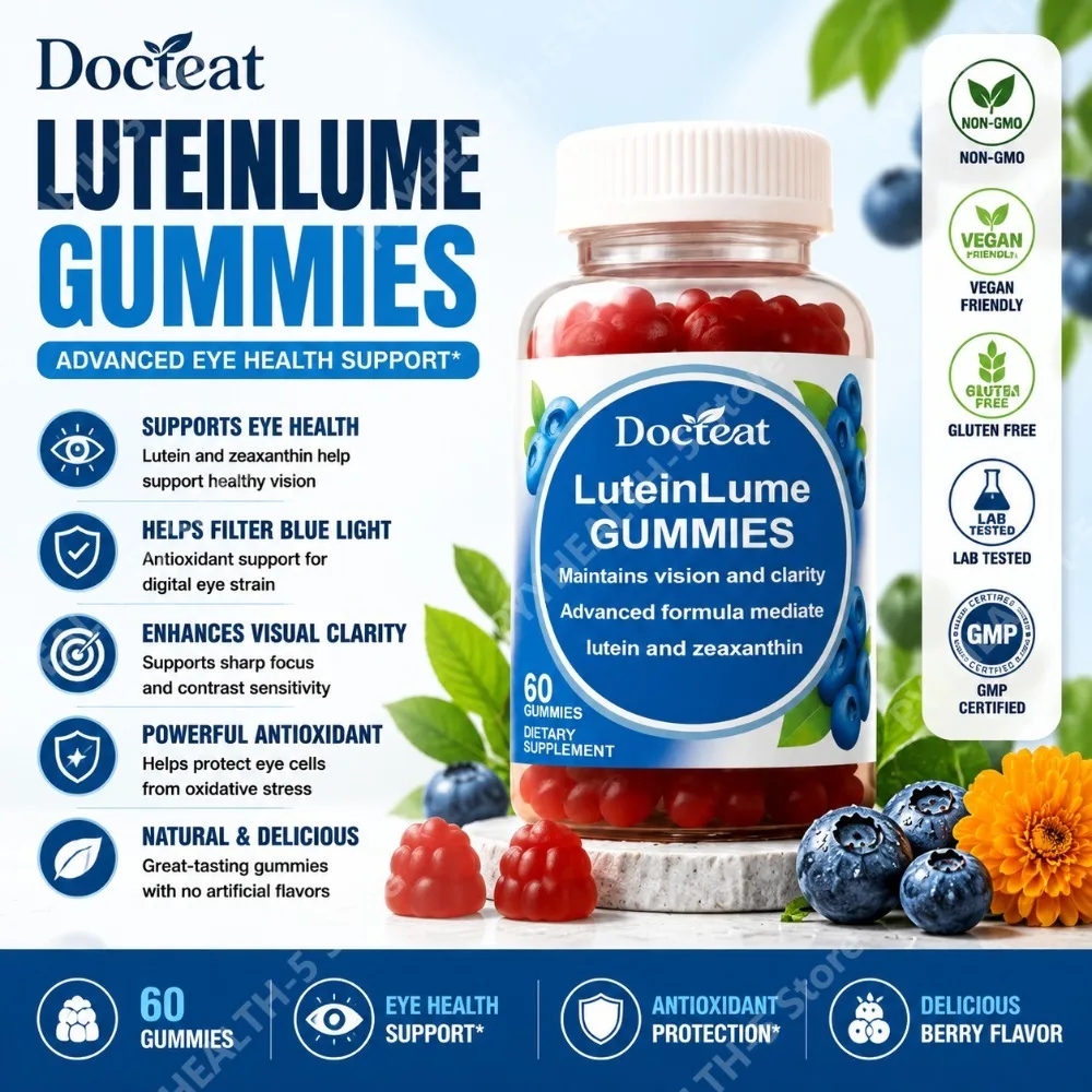 Docteat Lutein Gummies 60 Gummies, 30 Servings, Chewables with Zeaxanthin Astaxanthin Vitamin C and Zinc Eye Health Support
Docteat Lutein Gummies 60 Gummies, 30 Servings, Chewables with Zeaxanthin Astaxanthin Vitamin C and Zinc Eye Health Support