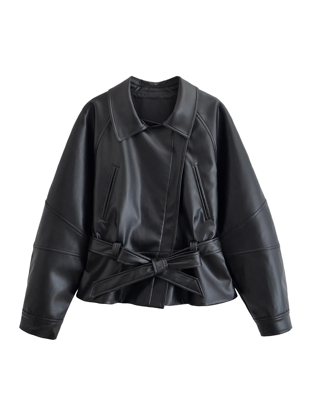 Loose Fit Short PU Leather Jacket for Women Black Flip Collar Waist Cinched Fashionable Baseball Style Coat AA&ZZ Brand
Loose Fit Short PU Leather Jacket for Women Black Flip Collar Waist Cinched Fashionable Baseball Style Coat AA&ZZ Brand