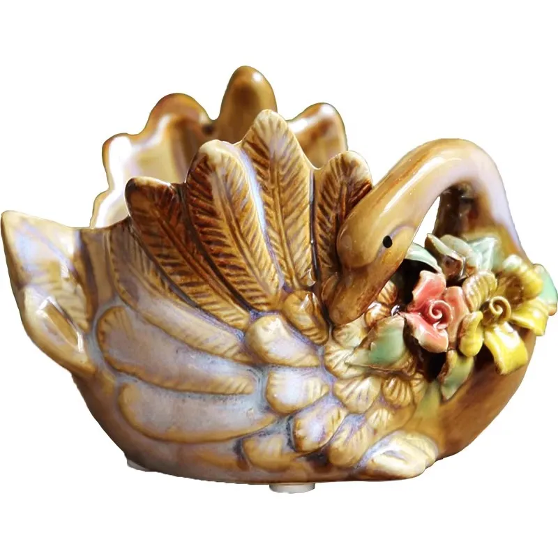Large Three-Dimensional Rose Swan Ceramic Storage And Decoration Pen Holder, European 3DFlower Pot Home Decoration
Large Three-Dimensional Rose Swan Ceramic Storage And Decoration Pen Holder, European 3DFlower Pot Home Decoration