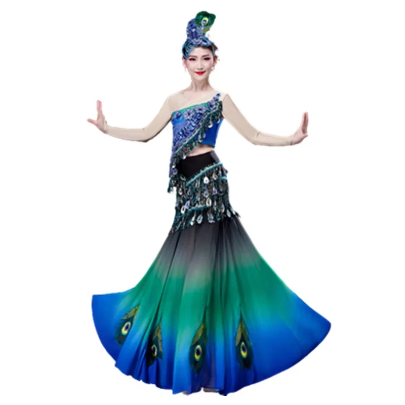 Paillette Peacock Costume Suit For Women Green Minority Dai Dance Clothing National Party Clothes Stage Performance
Paillette Peacock Costume Suit For Women Green Minority Dai Dance Clothing National Party Clothes Stage Performance