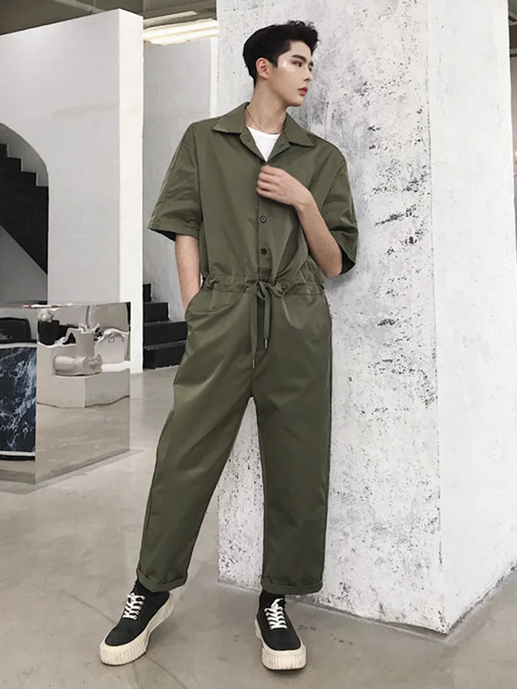 Casual Men's Short-sleeved Jumpsuit Japanese Style Waist Drawstring Design 2022 New Loose Simple Fashionable Pants
Casual Men's Short-sleeved Jumpsuit Japanese Style Waist Drawstring Design 2022 New Loose Simple Fashionable Pants