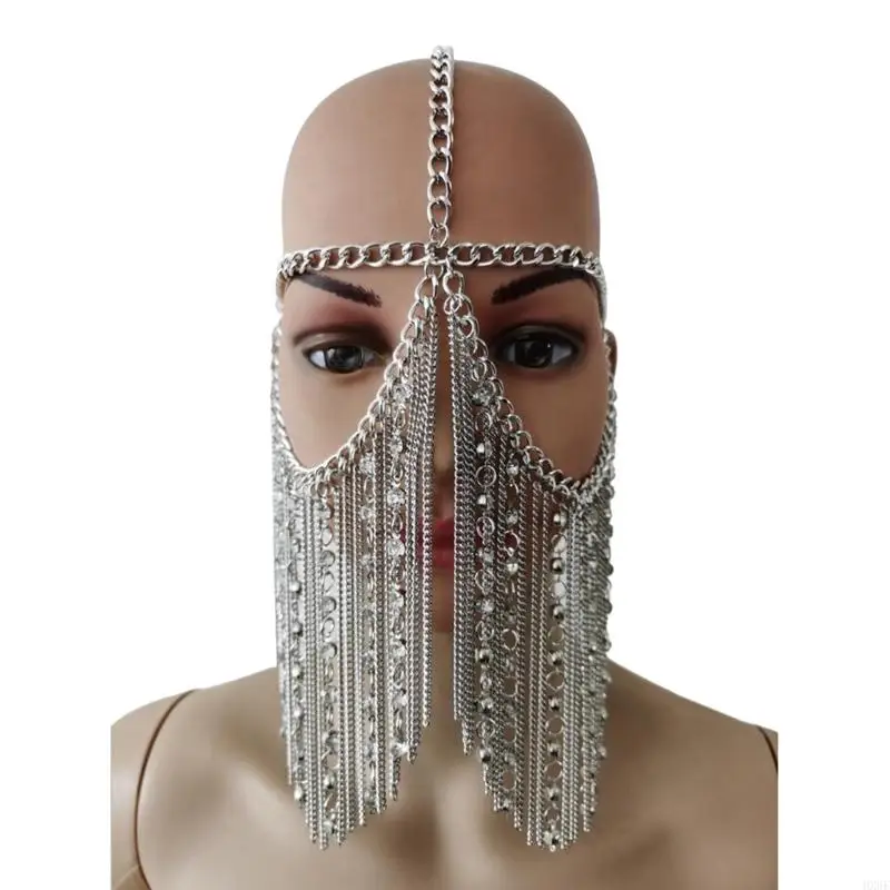 HX6F Elegant Metal Tassels Headpiece Face Mask for Women Party and Music Festival Use 
HX6F Elegant Metal Tassels Headpiece Face Mask for Women Party and Music Festival Use