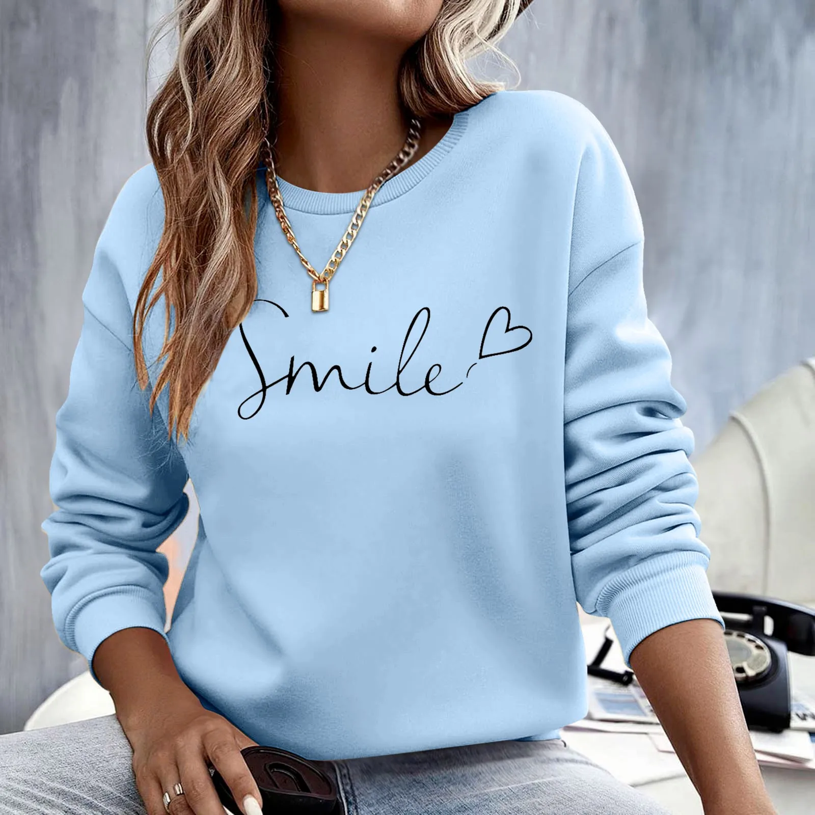 Womens Long Sleeve Sweatshirt Shirts Letter Print Casual Crewneck Tops Tshirt Basic Tees Fall Fashion Clothes Outfits 2024 Tops
Womens Long Sleeve Sweatshirt Shirts Letter Print Casual Crewneck Tops Tshirt Basic Tees Fall Fashion Clothes Outfits 2024 Tops