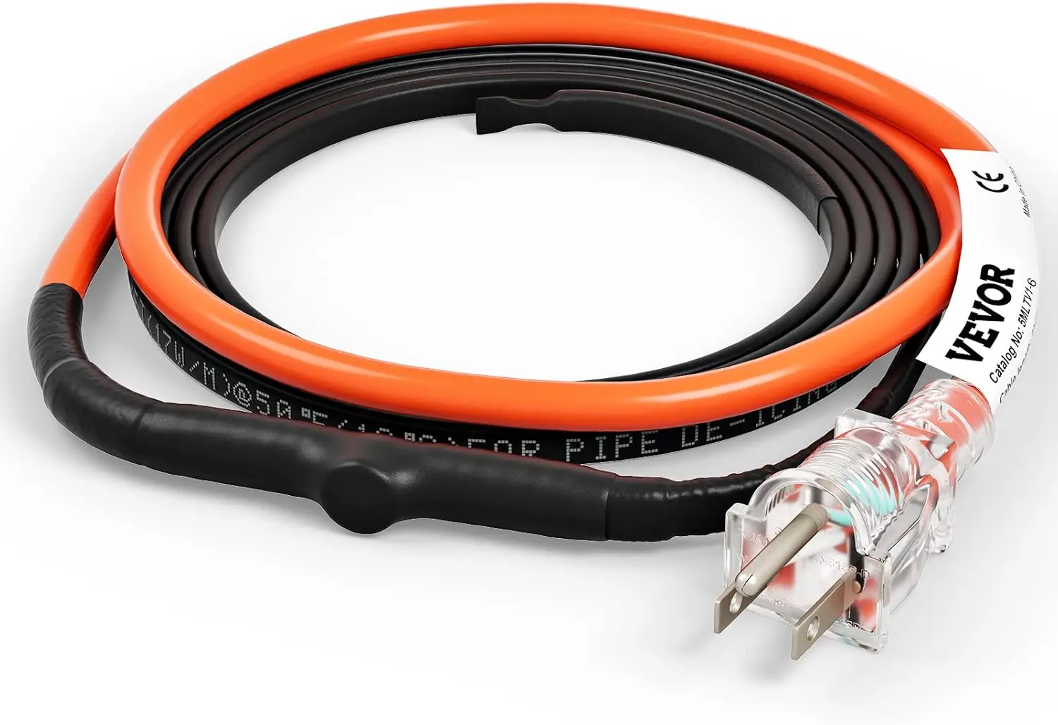 Self-Regulating Pipe Heating Cable, 6-feet 5W/ft Heat Tape for Pipes Freeze Protection, Protects PVC Hose, 120V
Self-Regulating Pipe Heating Cable, 6-feet 5W/ft Heat Tape for Pipes Freeze Protection, Protects PVC Hose, 120V