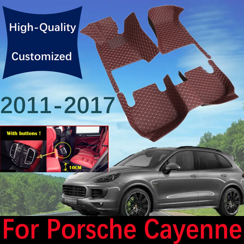 Кожаные автомобильные коврики на заказ для Porsche, для Cayenne 2011 ~ 2017, модный автомобильный коврик, коврики, подкладки для ног, аксессуары для интерьера
Кожаные автомобильные коврики на заказ для Porsche, для Cayenne 2011 ~ 2017, модный автомобильный коврик, коврики, подкладки для ног, аксессуары для интерьера