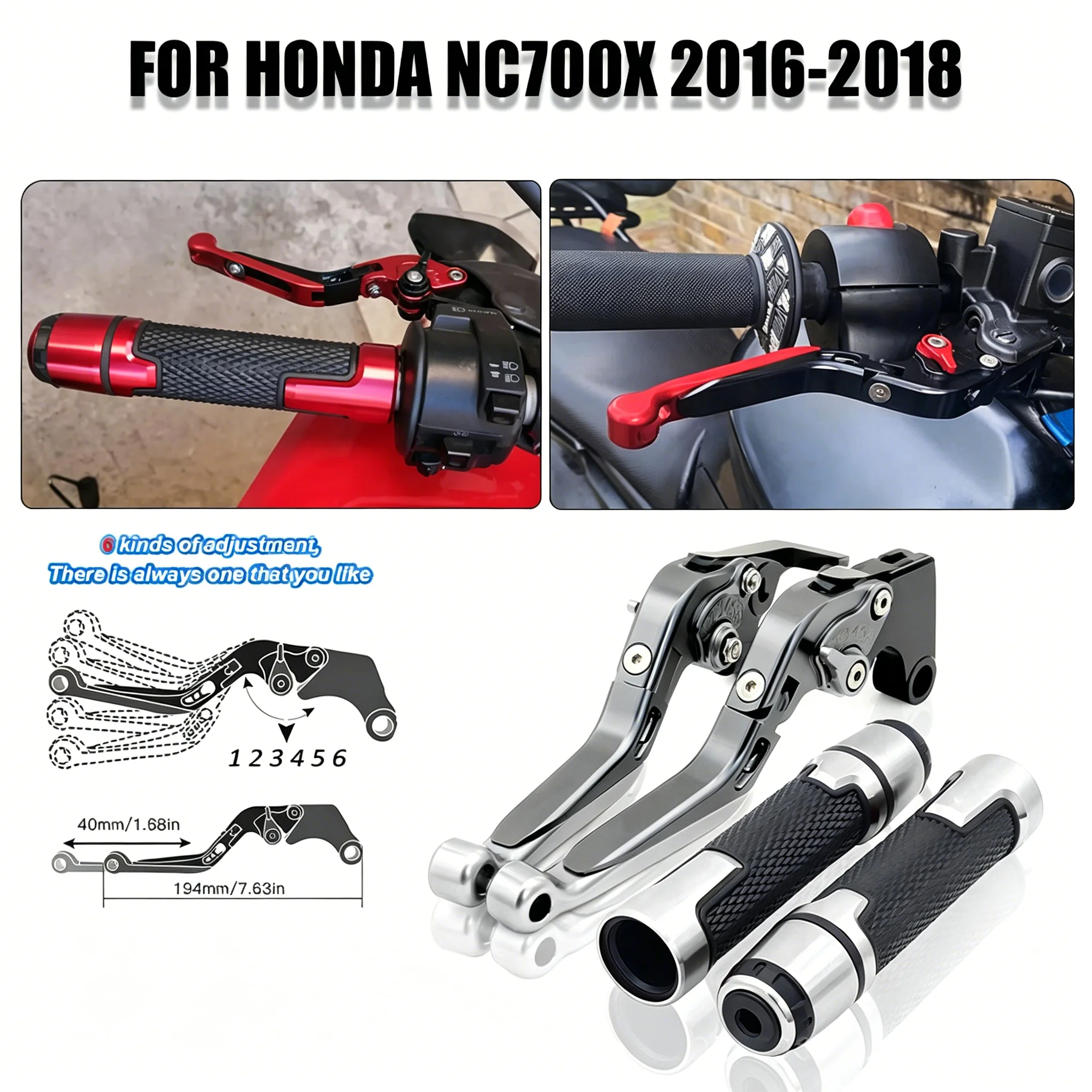 For Honda NC700X 2016-2018 Motorcycle Brake Clutch Levers CNC Foldable Adjustable Modified Clutch Brake Lever Handle Grips Kit
For Honda NC700X 2016-2018 Motorcycle Brake Clutch Levers CNC Foldable Adjustable Modified Clutch Brake Lever Handle Grips Kit