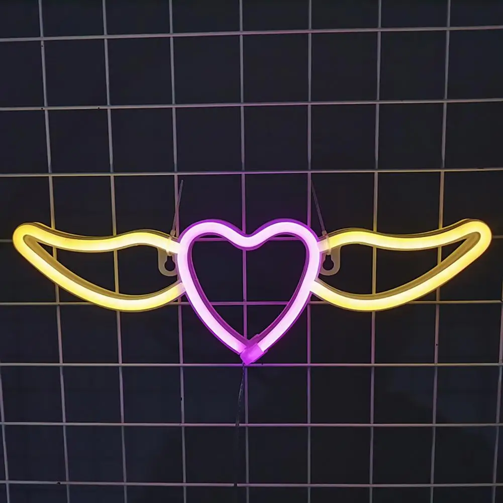 Decorative Neon Sign Flying Heart Neon Light with Wings Design Usb/battery Powered Led Lamp for Party Decoration Neon Night
Decorative Neon Sign Flying Heart Neon Light with Wings Design Usb/battery Powered Led Lamp for Party Decoration Neon Night