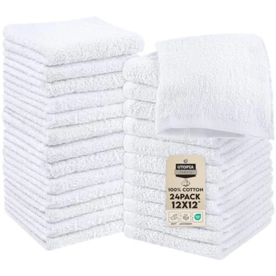24 Pack Cotton Washcloths Set, 100 Ring Spun Cotton, Premium Quality Flannel Face Cloths, Highly Absorbent and Soft Feel Finger
24 Pack Cotton Washcloths Set, 100 Ring Spun Cotton, Premium Quality Flannel Face Cloths, Highly Absorbent and Soft Feel Finger