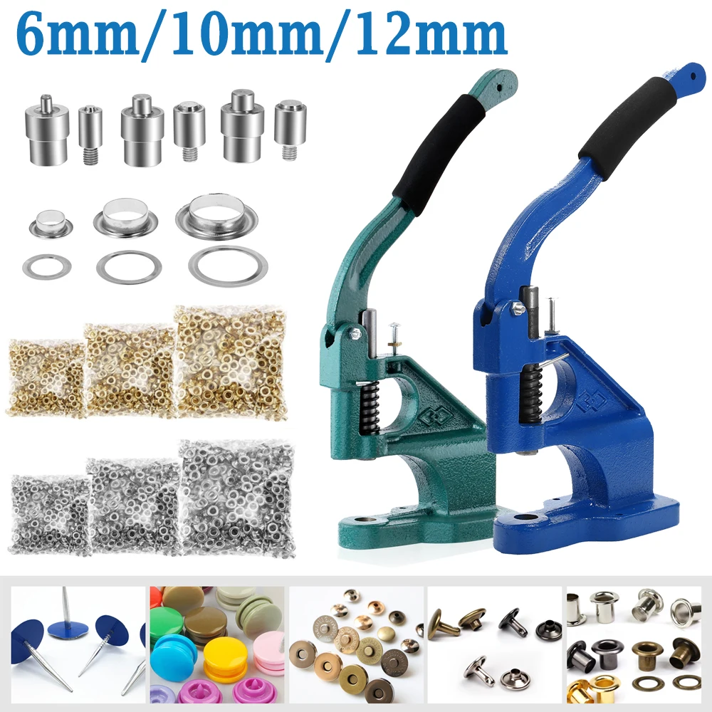 6/10/12mm Grommet Eyelet with Manual Hand Press Garment Machine 3 Metal Dies Mold For For Leathercraft Handmade Rivets Tool
6/10/12mm Grommet Eyelet with Manual Hand Press Garment Machine 3 Metal Dies Mold For For Leathercraft Handmade Rivets Tool