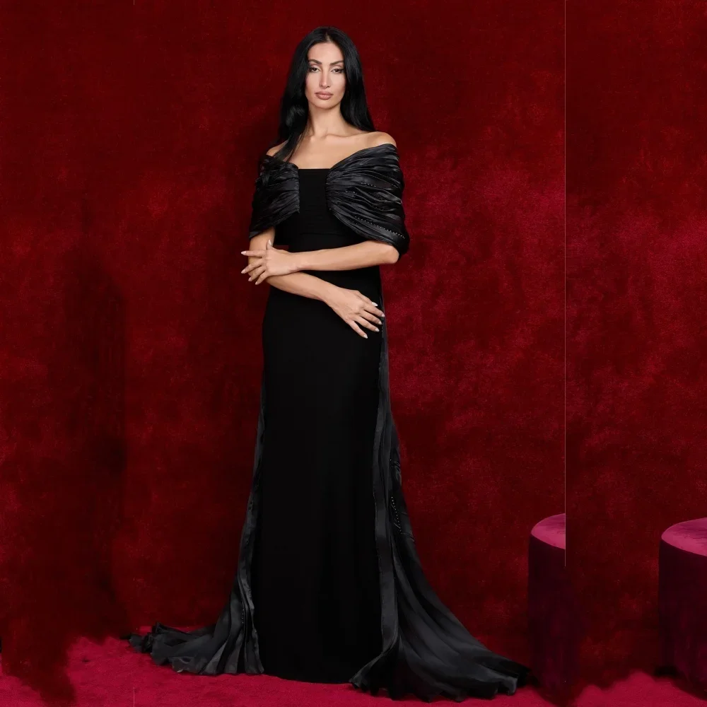 Customized Simple Jersey Pleat A-line Off-the-shoulder Long Dresses Bespoke Occasion Dresses Classic Exquisite Modern Style Past
Customized Simple Jersey Pleat A-line Off-the-shoulder Long Dresses Bespoke Occasion Dresses Classic Exquisite Modern Style Past