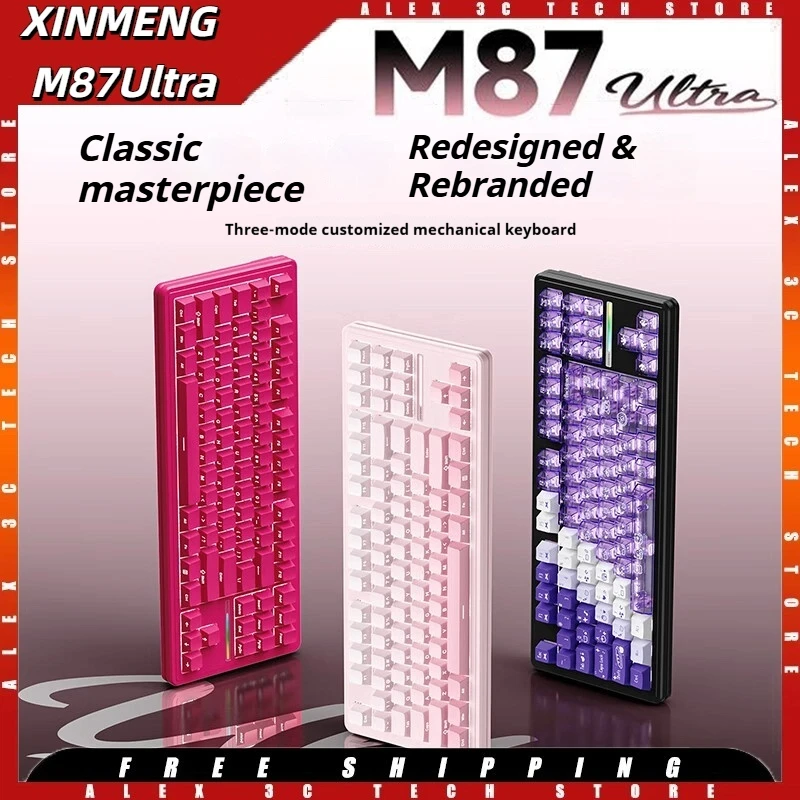 XINMENG M87Ultra Mechanical Keyboards Wireless Bluetooth Gamer Keyboards with Gasket Full-key Hot-Swap RGB 10000 mAh for Mac/Win
XINMENG M87Ultra Mechanical Keyboards Wireless Bluetooth Gamer Keyboards with Gasket Full-key Hot-Swap RGB 10000 mAh for Mac/Win
