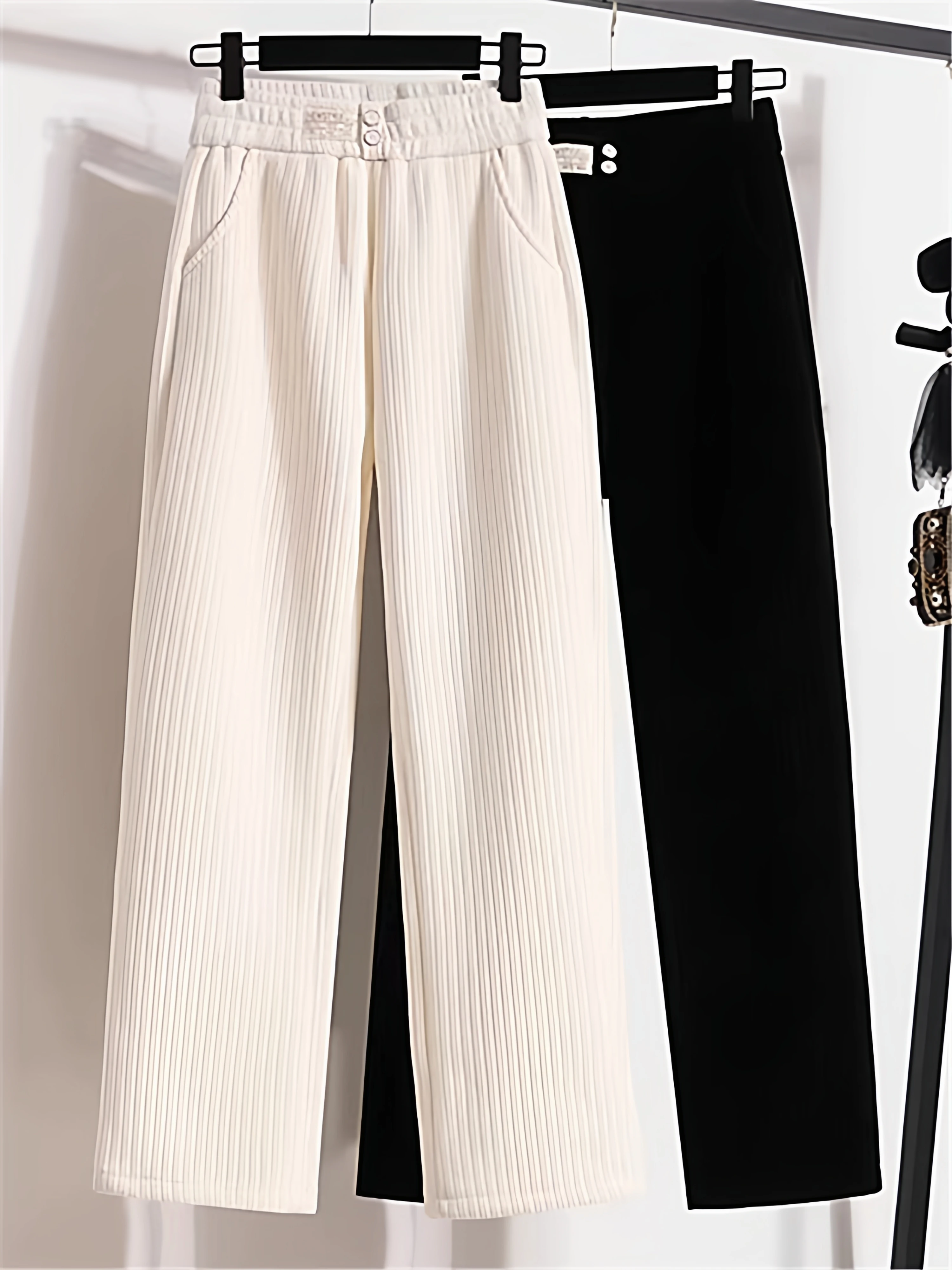 High Waist Thickened Fleece Lined Narrow Cut Wide Leg Pants Women's Small Size Autumn Winter Corduroy Straight Leg Trousers
High Waist Thickened Fleece Lined Narrow Cut Wide Leg Pants Women's Small Size Autumn Winter Corduroy Straight Leg Trousers
