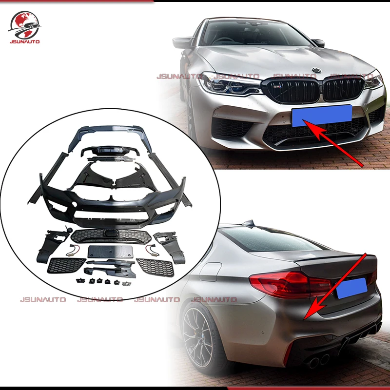 For BMW 5 Series Unpainted PP Front Bumper Side Skirts Rear Diffuser For 2017-2020 G30 G38 Upgrade MT Style Body Kit Fenders
For BMW 5 Series Unpainted PP Front Bumper Side Skirts Rear Diffuser For 2017-2020 G30 G38 Upgrade MT Style Body Kit Fenders