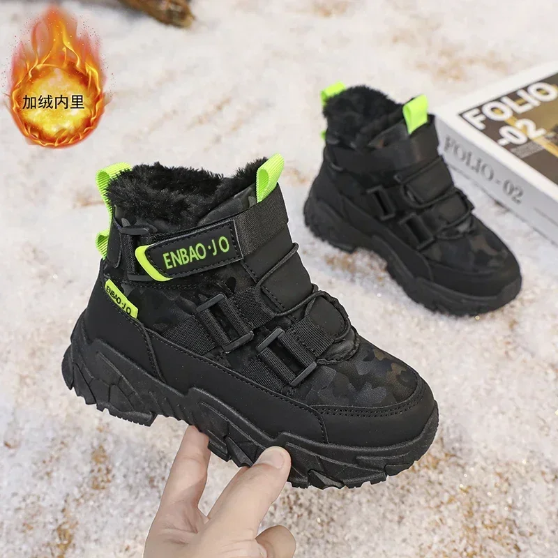 New Children Plush Snow Boots Winter Sneakers for Boys Girls Anti-Slip Wear-Resistant Fashion Thick-soled Warm Cotton Kids Shoes
New Children Plush Snow Boots Winter Sneakers for Boys Girls Anti-Slip Wear-Resistant Fashion Thick-soled Warm Cotton Kids Shoes