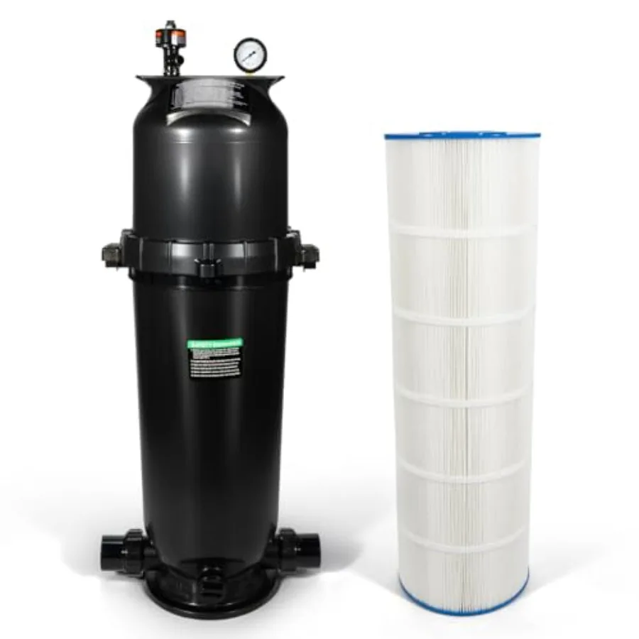 Swimming Pool Cartridge Filter Assembly, Polypropylene, Blue, 200 Sq Ft/150 GPM High-Flow Replacement for Hayward StarClear Plu
Swimming Pool Cartridge Filter Assembly, Polypropylene, Blue, 200 Sq Ft/150 GPM High-Flow Replacement for Hayward StarClear Plu