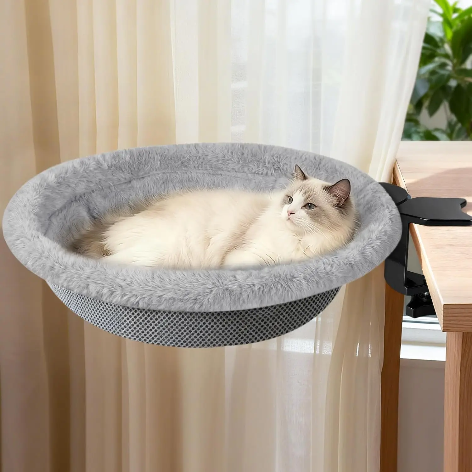 Прочная стальная рама 180 ° Вращающаяся лежанка для кошек на стол, из мягкого искусственного меха кролика, выдерживает до 18 кг, подходит для различных типов столов
Прочная стальная рама 180 ° Вращающаяся лежанка для кошек на стол, из мягкого искусственного меха кролика, выдерживает до 18 кг, подходит для различных типов столов
