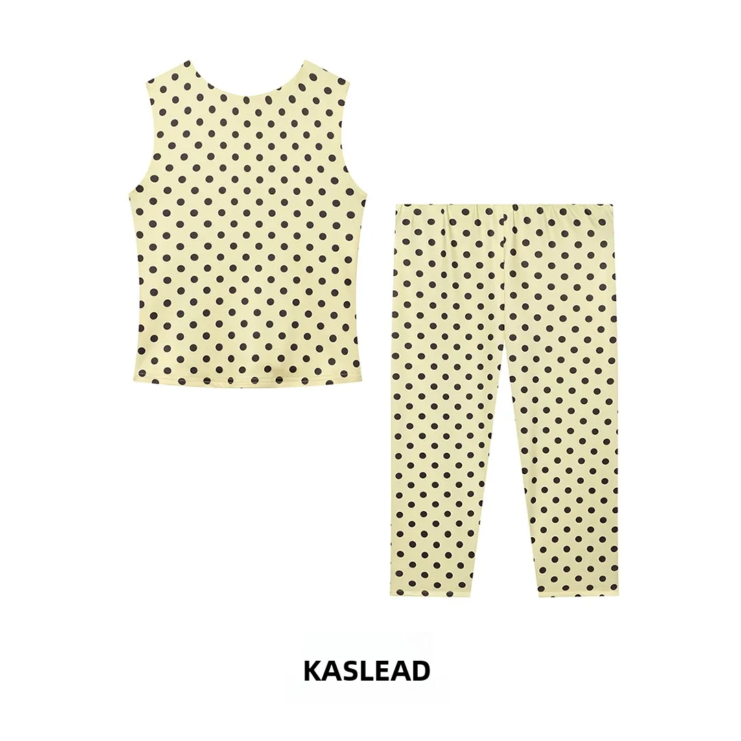 KASLEAD New Women's Slim Fit T-Shirt And Mid-Length Pants Sleeveless Fashion Set round Neck Two-Piece Summer Outfit
KASLEAD New Women's Slim Fit T-Shirt And Mid-Length Pants Sleeveless Fashion Set round Neck Two-Piece Summer Outfit
