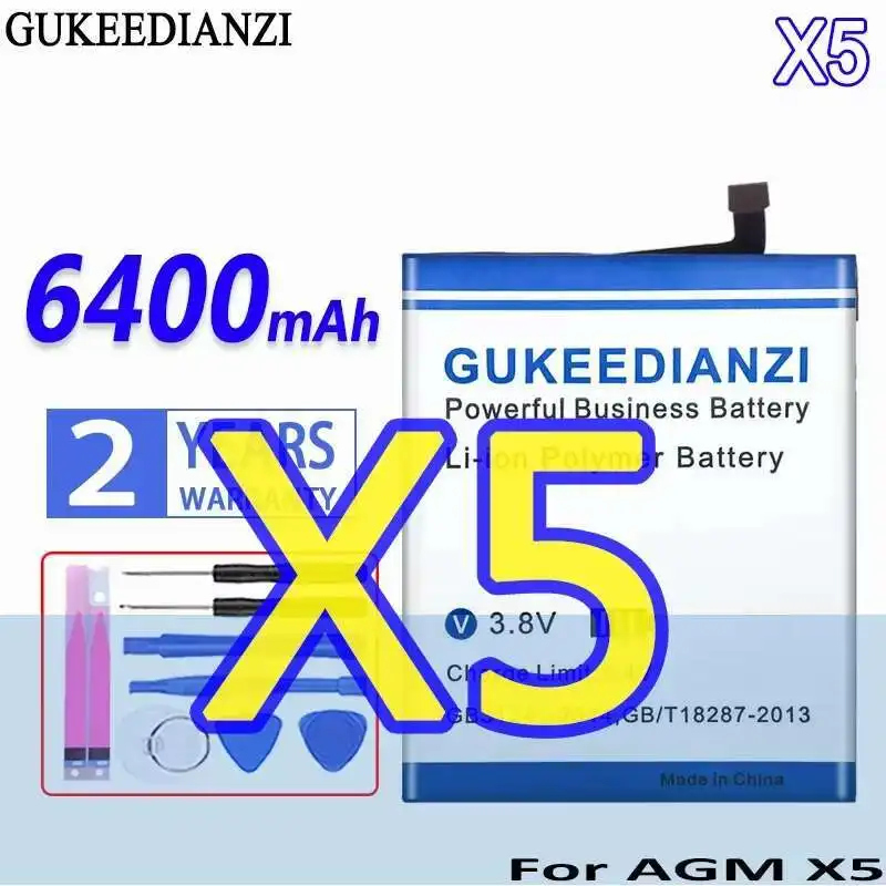 Для Agm X5 Высокосовместимый аккумулятор для мобильного телефона Премиум-замена 6400 мАч
Для Agm X5 Высокосовместимый аккумулятор для мобильного телефона Премиум-замена 6400 мАч