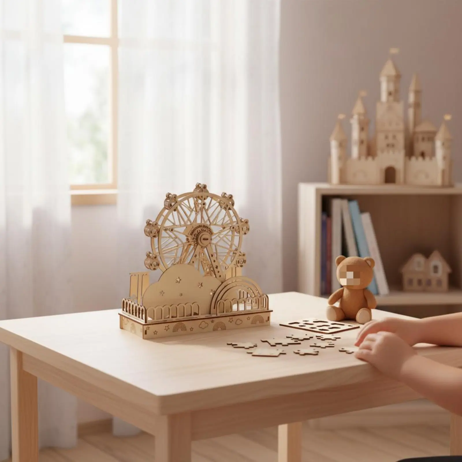 DIY Assembly Building Toy Creative Gift Cut Wood Brain Teaser Cut Wood Craft Kit Educational Amusement Park Building Set
DIY Assembly Building Toy Creative Gift Cut Wood Brain Teaser Cut Wood Craft Kit Educational Amusement Park Building Set