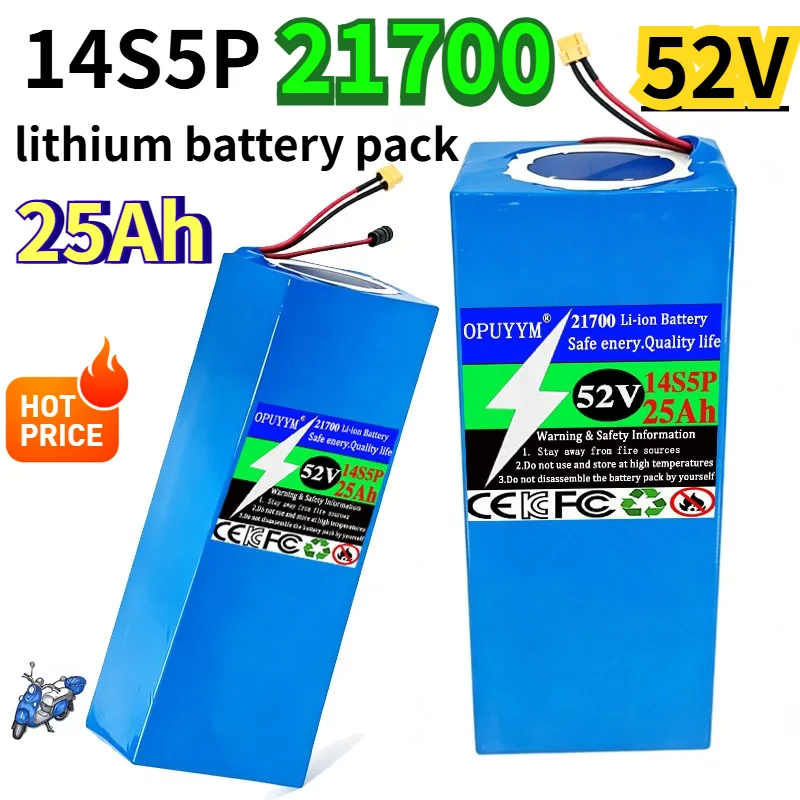New Style 14S5P 21700 52V 25Ah Lithium Ion Battery Pack 1000W with 30A BMS Suitable Skateboard Electric BicycleTricycle Battery
New Style 14S5P 21700 52V 25Ah Lithium Ion Battery Pack 1000W with 30A BMS Suitable Skateboard Electric BicycleTricycle Battery