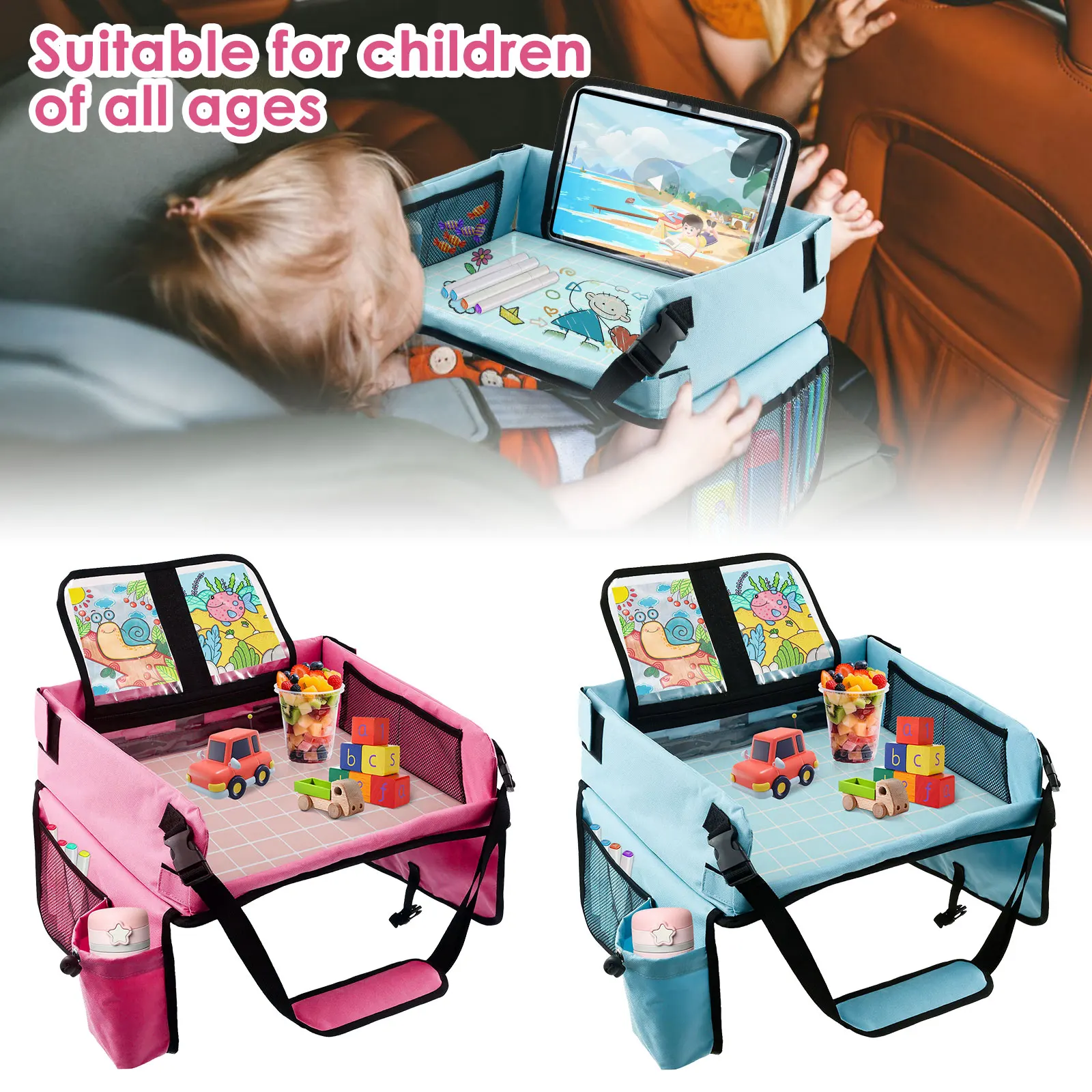 Kids Travel Seat Tray for Car Foldable Multiple Pockets Waterproof Car Table Practical Airplane Activity Table for Children
Kids Travel Seat Tray for Car Foldable Multiple Pockets Waterproof Car Table Practical Airplane Activity Table for Children